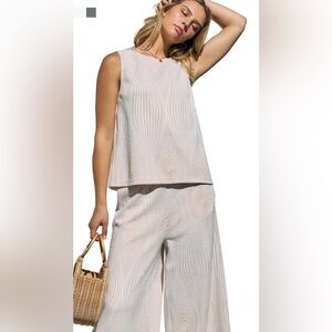 ODDY 2pc Lace Cream Sleeveless Pants Set